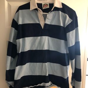 Light blue and navy blue rugby shirt